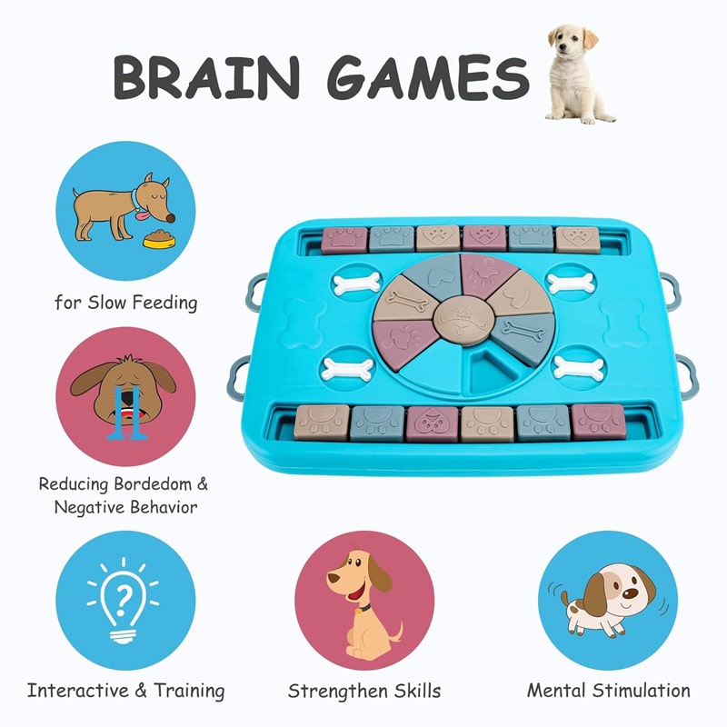 Dog Puzzle Toy, Dogs Brain Stimulation Mentally Stimulating Education Toys, Interactive Dog Enrichment Toys for IQ Training, Puppy Slow Feeder